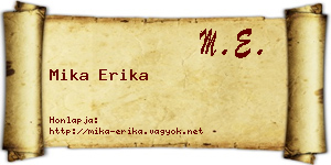Mika Erika névjegykártya