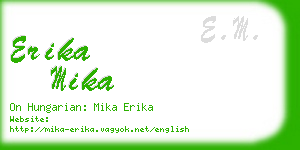 erika mika business card